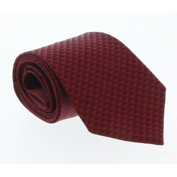 Emporio Armani Red armani logo pattern 100% Silk Mens Tie